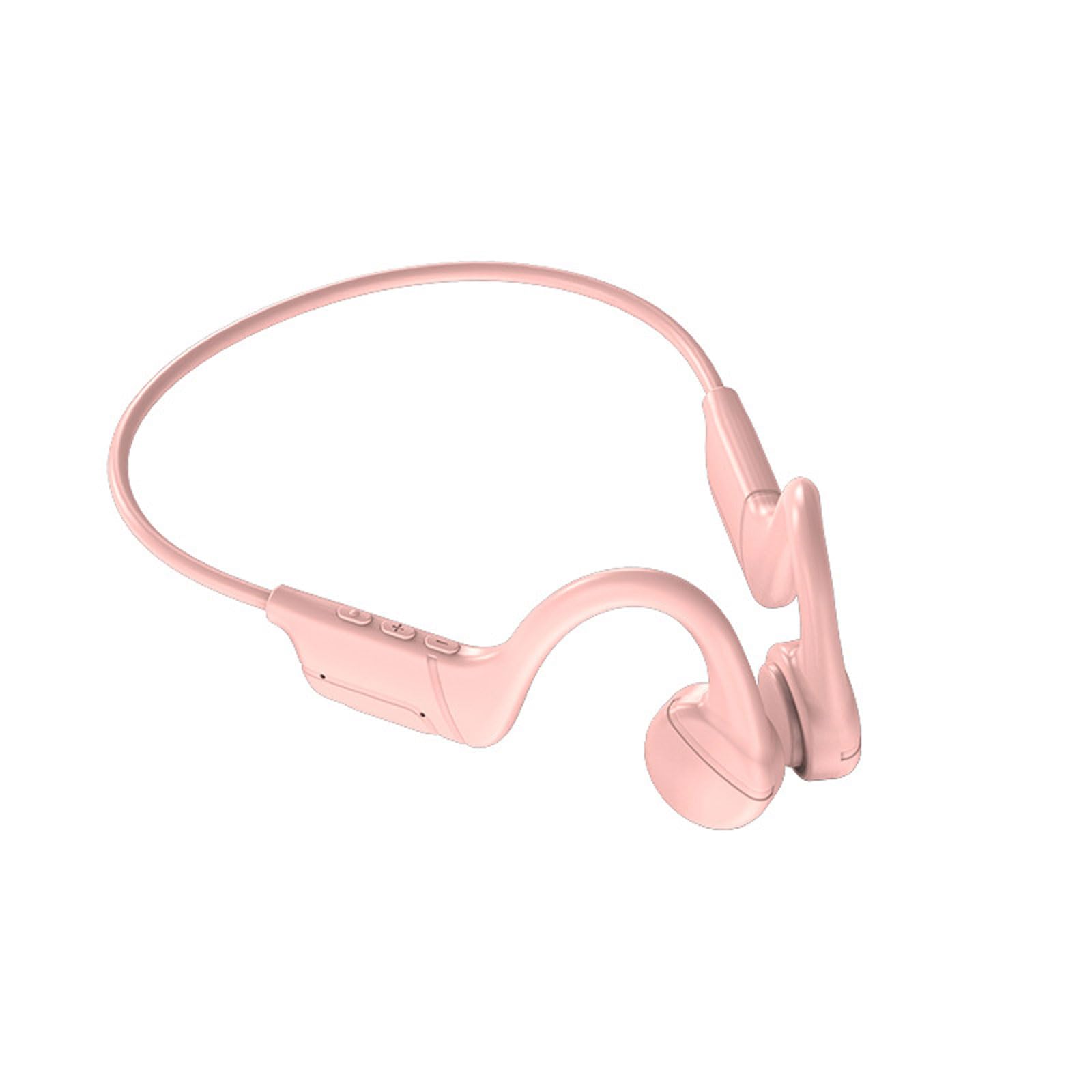 Blissbuilt Pink Bone Conduction Headphones,Open-Ear Bluetooth Sports Earphones With Mic,Ipx5 Waterproof Wireless Headset For Running And Workout,15H Playtime