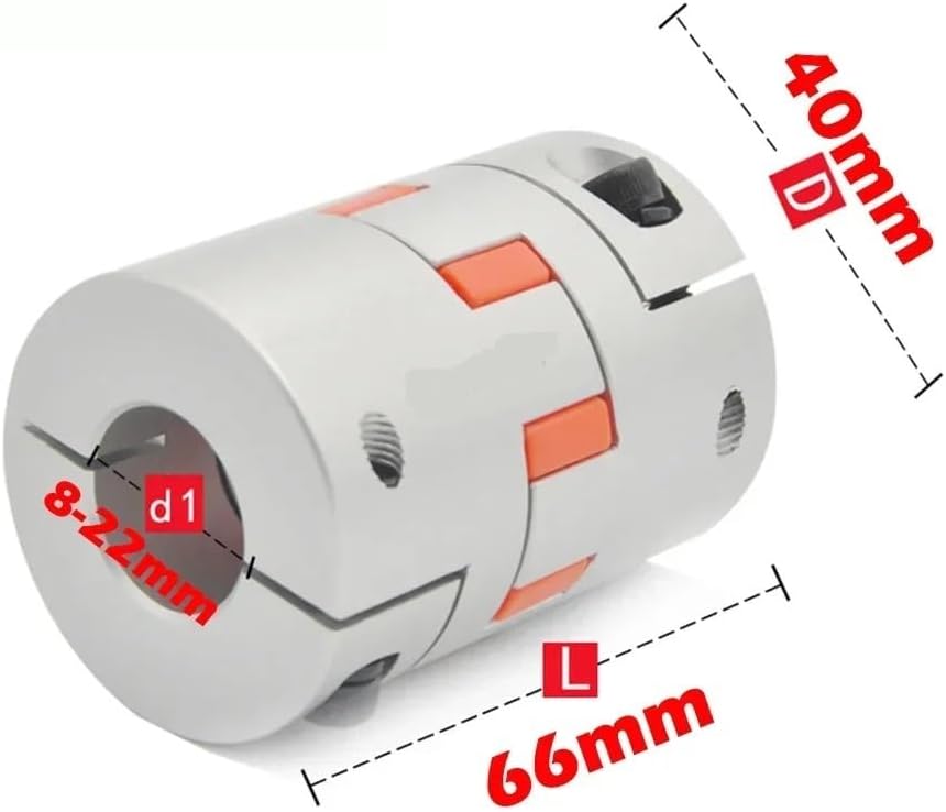 CF-03/BW Serie Flexible Plum Clamp Coupler D40L66 CNC Jaw Shaft Coupling /8/10/12/14/16/18/20/22mm D40 L66 Motor Connector 1Pcs(19x20)