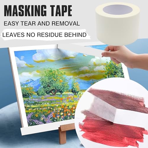 Image of Masking Tape 3 inch Wide, General Purpose Beige White Painters Tape for Crafts Painting Labeling Edge Finishing, 3inch X 55 Yards