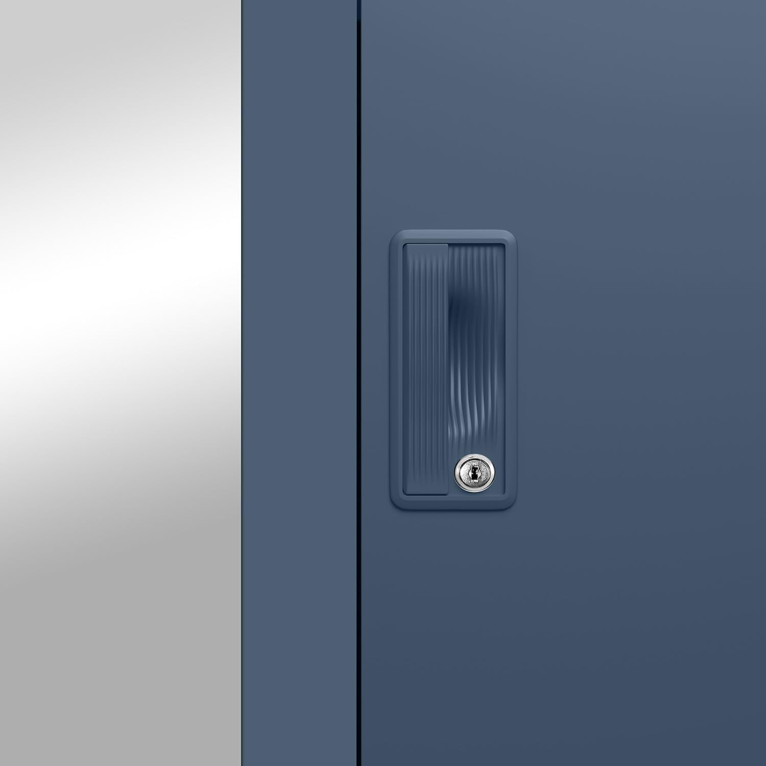 GODREJ INTERIO Slimline 2-Door Steel Almirah with Star Mirror (Blue Fusion), 1-Year Warranty, 1 Locker