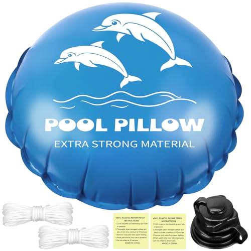 ZQEJEFD Cojín de Aire para Piscina XXL 120 x 120 cm, Cojín de Invierno para Piscina Inflable, Cojín de Piscina Invierno con Kit de Reparación, Anticongelante Piscina Cubierta Aire Almohada Cojín