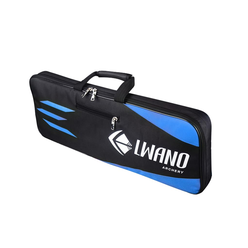 mophrati Bow Carry Bags Large Capacity Light-weight Protector Takedown Bow Case Pockets Fully Padded Inside and Outside Archery Case, Black and Blue