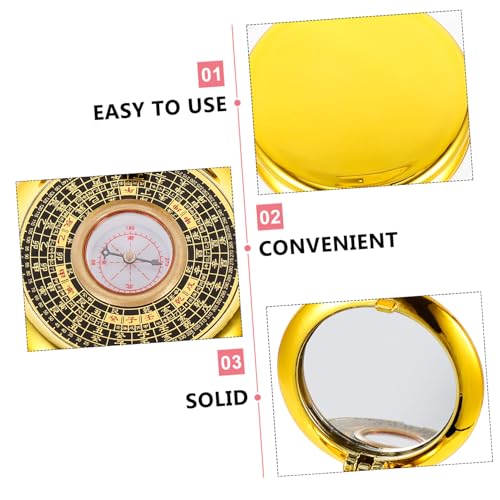 Brújula portátil de cobre Feng Shui 2 piezas para camping miniatura 5