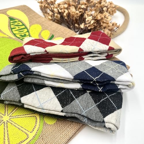 Image of COUVER Women's Thigh High /Over Knee Fashion Argyle Socks, Medium, 1 Pair
