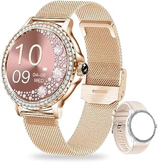 SoPrii Smartwatch Damen, IP68 Wasserdicht Fitness Tracker Smart Watch Damen,mit Weibliches Zyklusmanagement Pulsuhr Blutdruckmessgerät Schlafmonitor Damen Armbanduhr für iOS Android
