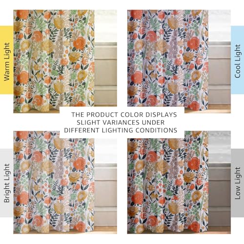 Image of Cloth Fusion Printed 100% Blackout Door Curtains 7 Feet Long Set of 2, Room Darkening Parda with Stainless Steel Grommets for Home Decor (7x4.5 Feet, White Roses)