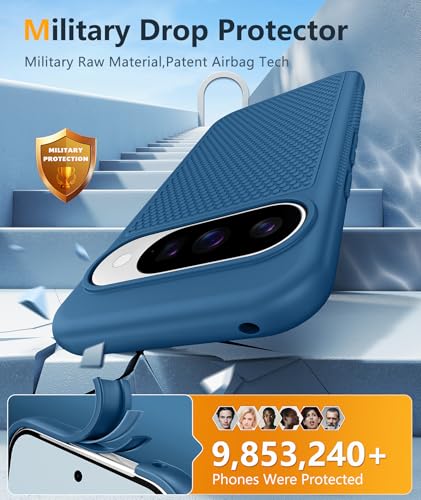 Image of FNTCASE for Google Pixel 10 Case: for Pixel 10 /10 Pro Phone Case with Screen Protector, Soft TPU Google 9 /9 Pro Military Grade Drop Protection Shockproof Protective Cover, Blue