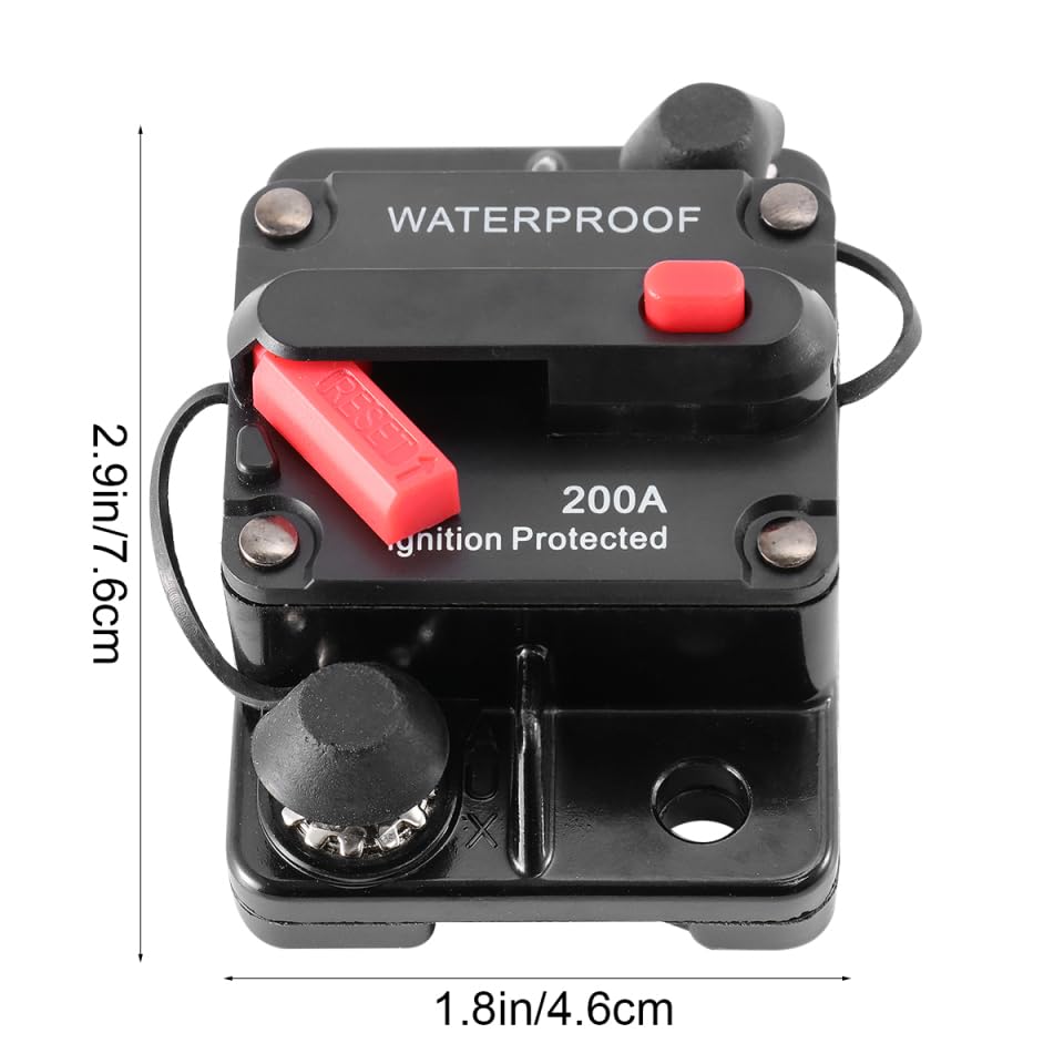 CALLARON Waterproof Manual Reset Circuit Breaker 200A High Amp Dual Protection Switch for 12V 24V Dc Car Boat Rv Electrical Systems