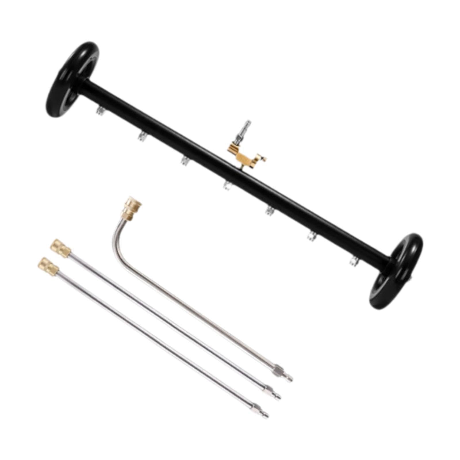 Limpiador de Bajos de Coche, Accesorios para Hidrolimpiadoras de Alta Presión, Boquillas de Rodillo, Construcción en Cobre Y Acero Inoxidable, Negro