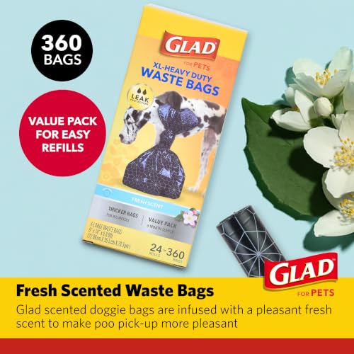 Glad Extra Large Heavy Duty Scented Dog Waste Bags, 360 Count Value Pack - image 2