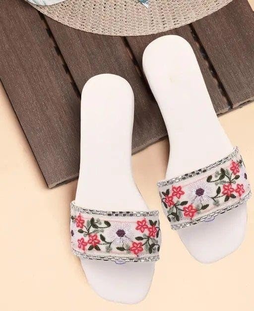 Image of Rehan Traders Stylish Women's Pair Of Embroidered & Embellished Flat Fashion Sandals| Comfortable, Lightweight, Anti Slip|SL 284