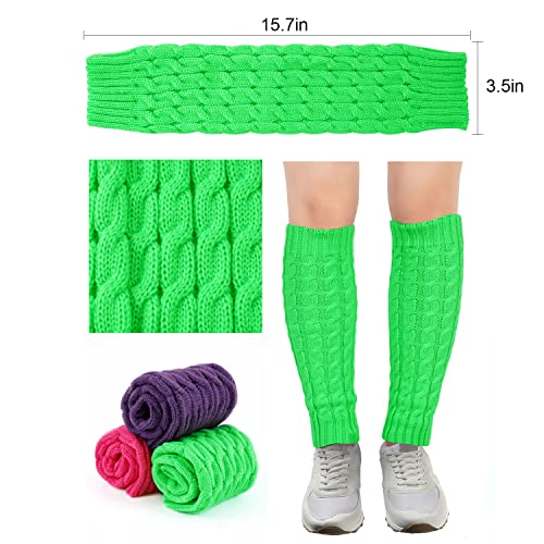 Junely 80S Leg Warmers For Women Neon Leg Warmer Green Legwarmers For 80S Party Ballet Figure Skating Ice Skating Junior Yoga #TOP4