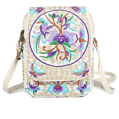 Goodhan Flower Embroidered Crossbody Bag, Purple Cover