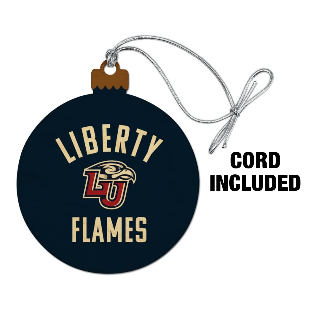 GRAPHICS & MORE Liberty University Flames Logo Wood Christmas Tree Holiday Ornament