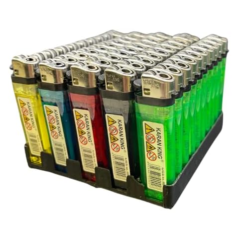 50 pcs Full Box Disposable Cigarette Lighters with Adjustable Flame - My Moon Cover