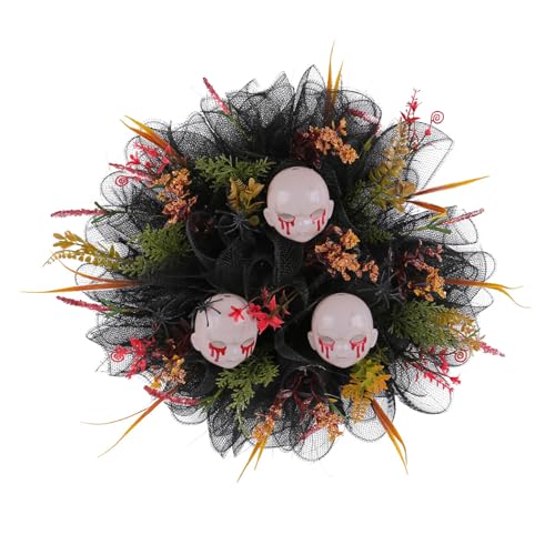 Couronne artificielle pour porte d'entrée au design crâne artistique