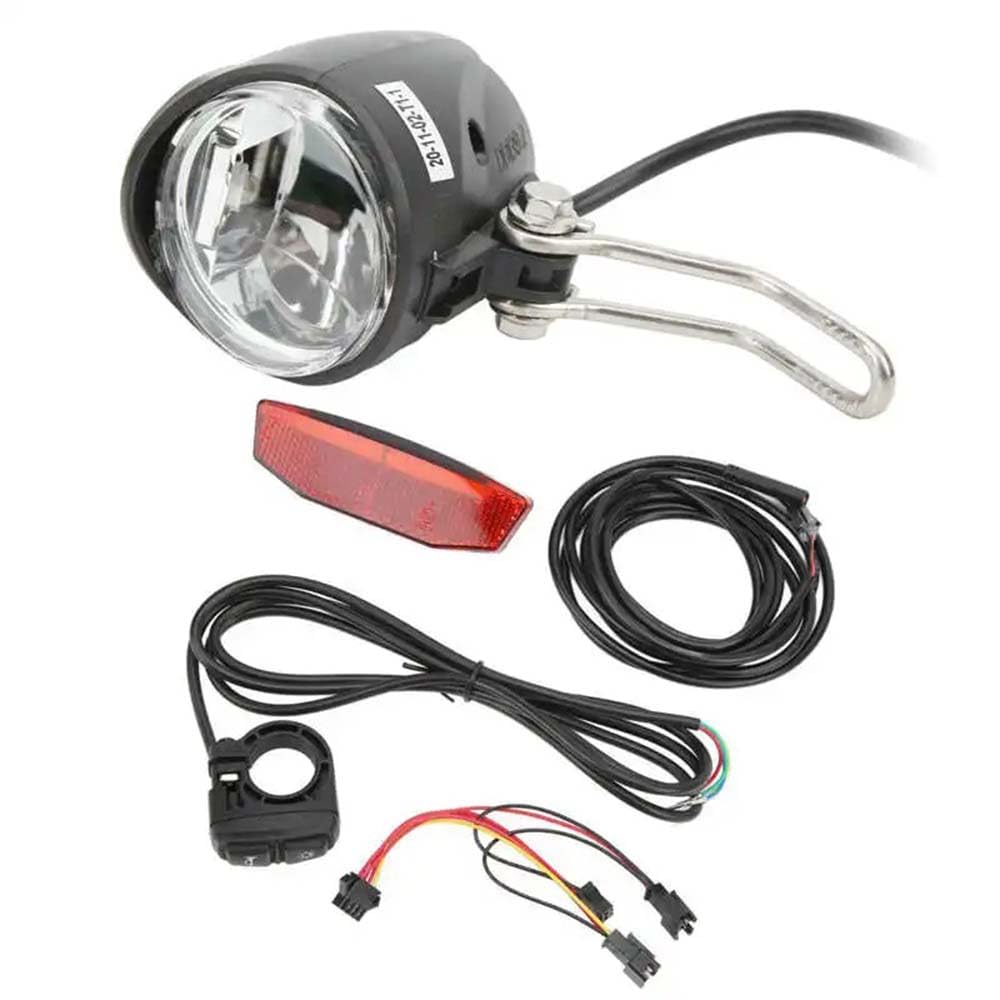12V A 72V Bici Elettrica Set Luci Anteriori E Posteriori Kit Interruttore Fari E Luci Poste con 4 Perline Lampada A LED