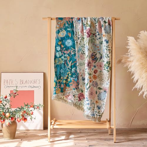 Image of LUTBM Boho Throw Blanket for Couch 50 inchx60 inch, Cotton Decorative Bed Throw