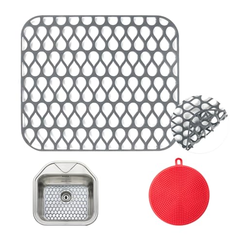 TTIAYAO Abtropfmatte Silikon Abtropfmatte Geschirr Auf Maß Zuschneiden Spülbeckeneinlage Silikon Abtropfmatte Zum Abstellen Und Trocknen von Geschirr Schutz von Obst Und Gemüse Verwendet(34.5x29.5CM)