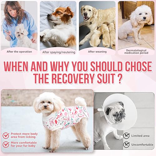 Image of Lukovee Recovery Suit for Dogs, Female Male Spay Neuter Post Surgery Suit | Zipper on Onesie,Soft Breathable, Adjustable Abdominal Wounds Prevent Licking, Cone E-Collar Alternative (Pink, XL)