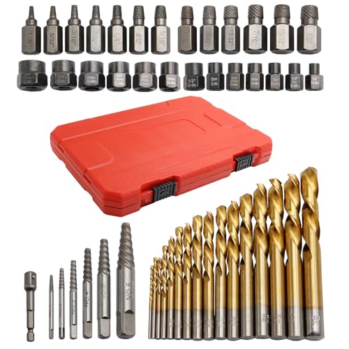 Juego de 49 Piezas Extractor Tornillos y Brocas Izquierda