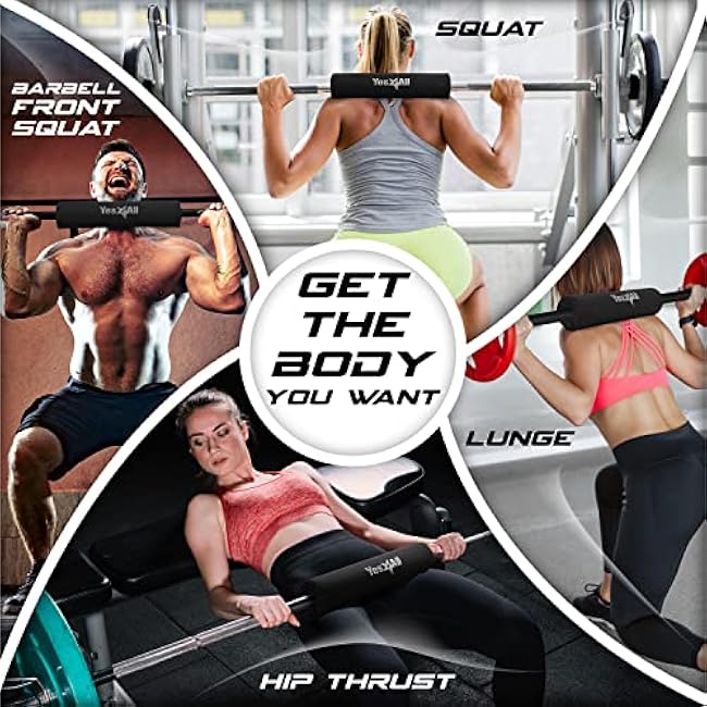 Yes4All Barbell Thick Foam Nylon Pad, Neck Shoulder Protective Pad For Lunges, Squats And Hip Thrust Fit Standard Olympic Bar