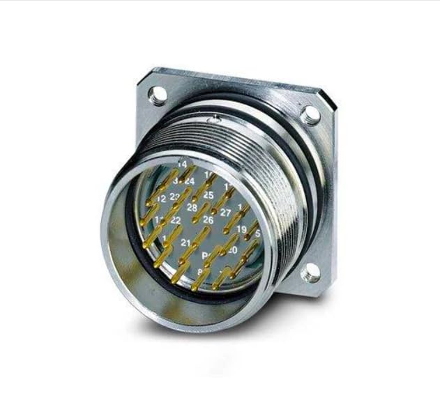 1590408, Device Connector Rear mounting, Straight, Screw Locking Mechanism, M27, Number of Positions: 28, Contact Connection Type: Pin, Radial O-Ring, 4xM3, Shielded: yes,