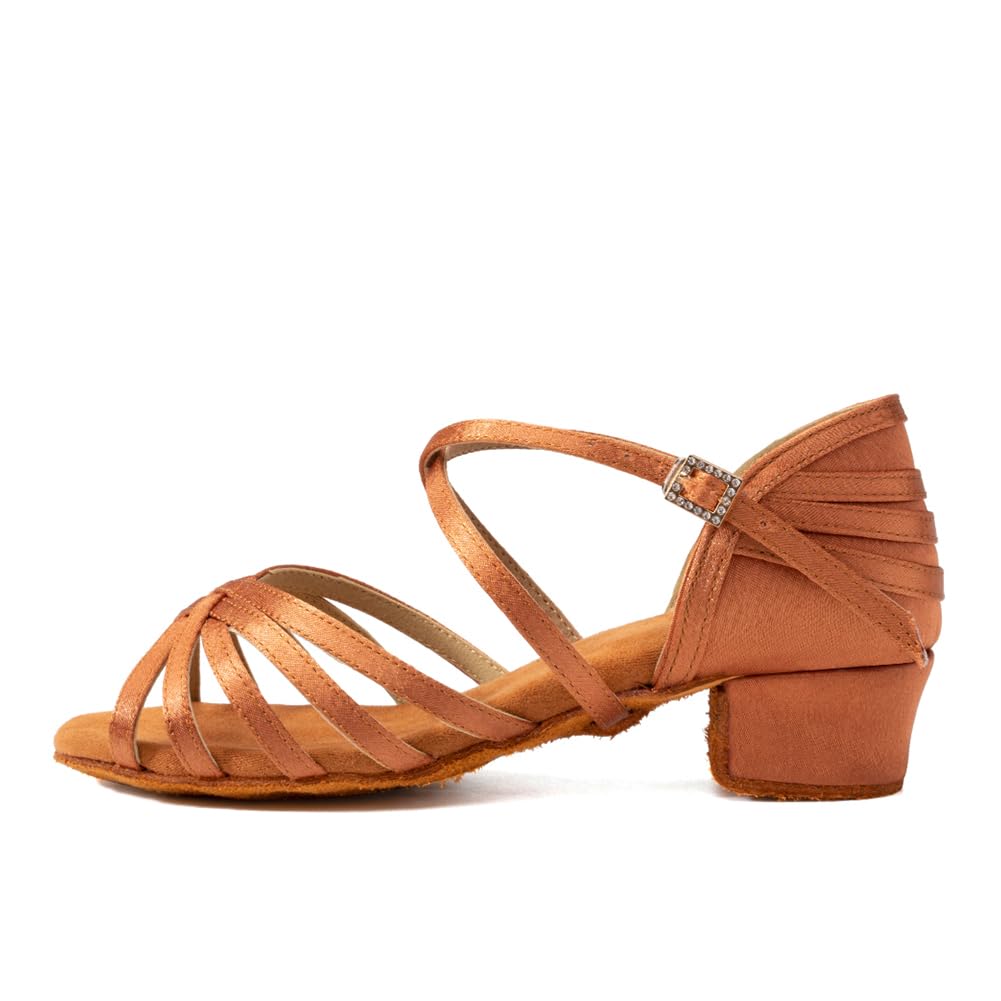 AOQUNFS Scarpe da Ballo Latino Americano Donna&Bambina Tacco Basso Ragazze Scarpe da Ballo per Salsa Tango Bachata Pratica,TL-234