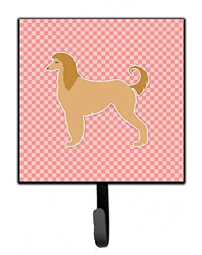 Afghan Hound Checkerboard Pink Leash or Key Holder