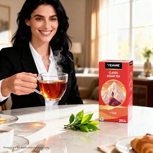 Image of TE-A-ME Premium Assam Black Tea Bags, 50 Count (25 x 2) | Strong Indian Tea | Rich Aroma | Everyday Morning Beverage | Pack of 2