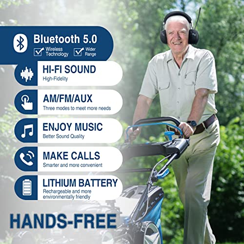 Zohan 033 Bluetooth Am/Fm Radio Headphones With 2000Mah Rechargeable Battery,25Db Nrr Noise Reduction Safety Earmuffs #TOP3