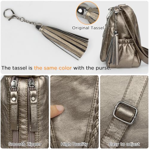 Image of VOLGANIK ROCK Crossbody Bag for Women with Tassel Ladies Soft PU leather Purses and Handbag Pocketbooks