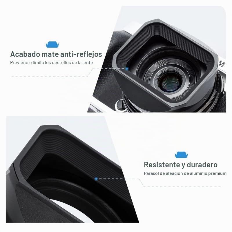 JJC LH-XF27 Parasol Metálico con Tapa para FUJIFILM XF 23mm F2.8 XF 27mm F2.8 R WR, Sustituye al Parasol Original Fujifilm LH-XF27, Reduce los Reflejos del Objetivo - Protege el Objetivo