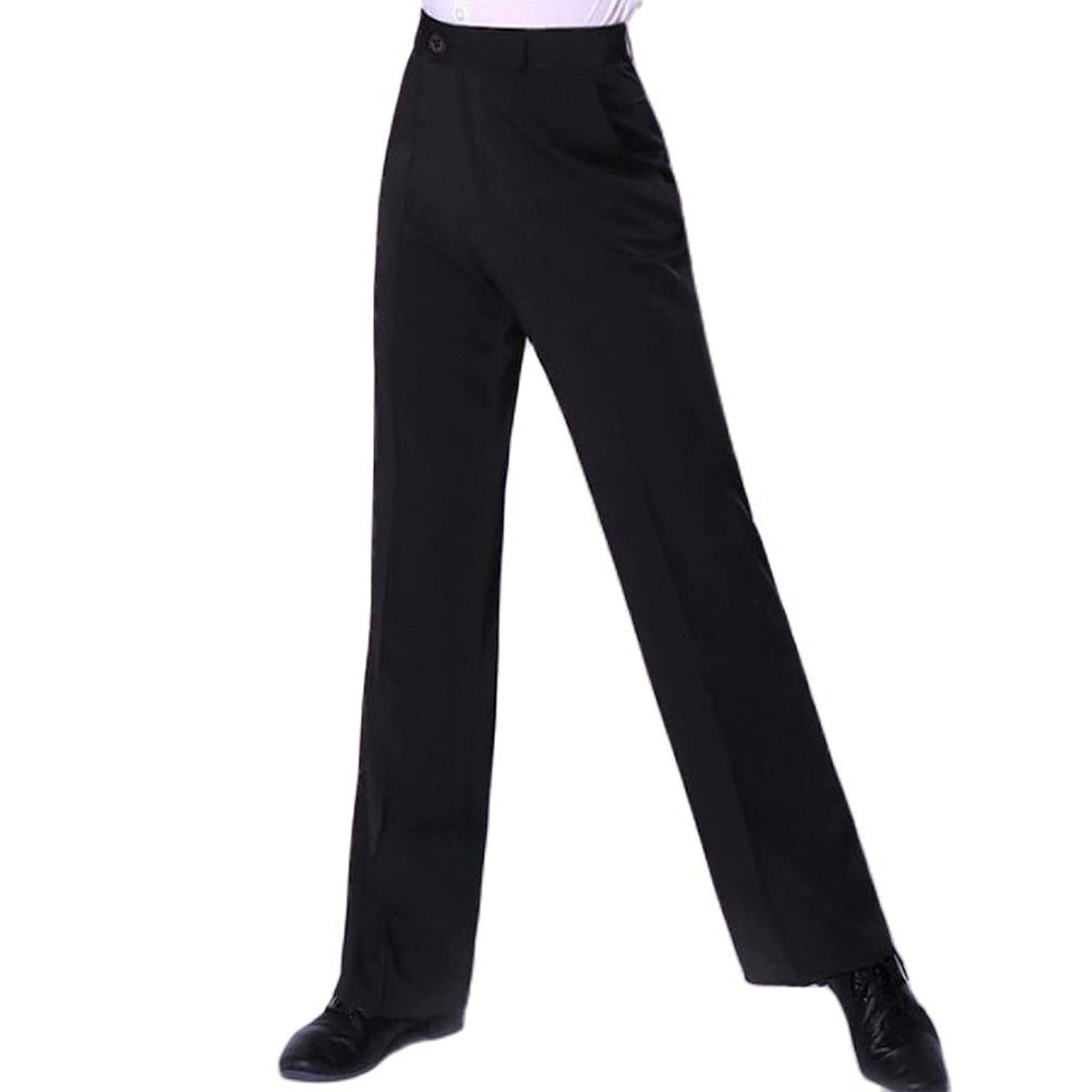 Pantalon de danse classique pour homme avec passant de ceinture pour la compétition Noir
