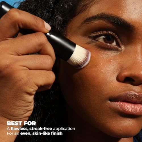 Image of FAE Beauty Foundation Brush | Dense Brush | Vegan PBT Fibres | Streak-free Application | Soft Bristles | Buildable coverage | Natural, Dewy Finish | Easily blends liquid, cream, and mousse foundations