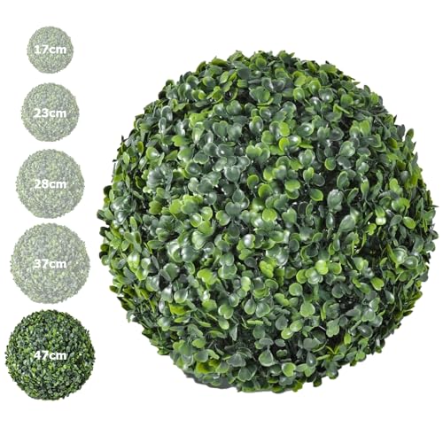 HORO.ES Kunstrasenkugel, Buchsbaumkugel, Pflanzenkugel aus grünem Kunststoff mit 5 Größen, für Innenräume, Garten, Hochzeitsdekoration und Heimdekoration (48 cm)