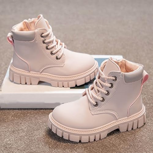 IWIHMIV Toddler Boys Short Boots Girls Kids Work Winter Boots Non Slip Lace Up Hiking Outdoor Riding Booties2