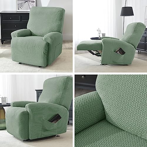 Image of Eco-Ancheng Recliner Slipcovers 4-Pieces Lazyboy Recliner Covers Recliner Couch Covers Recliner Chair Cover Non Slip Reclining Slipcovers with Storage Pockets Furniture Protector for Living Room