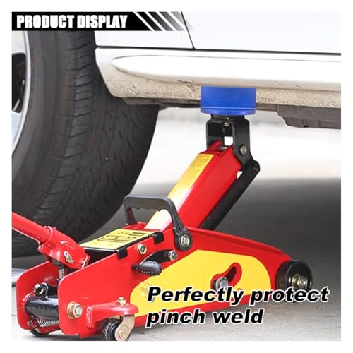Image of Universal Magnetic Jack Pad, 0.37 inch Slotted Aluminum Grooved Pad | Jack Puck Pinch, Pinch Weld Frame Rail Adapter with Large Slotted for Most Cars SUVs Trucks, Blue