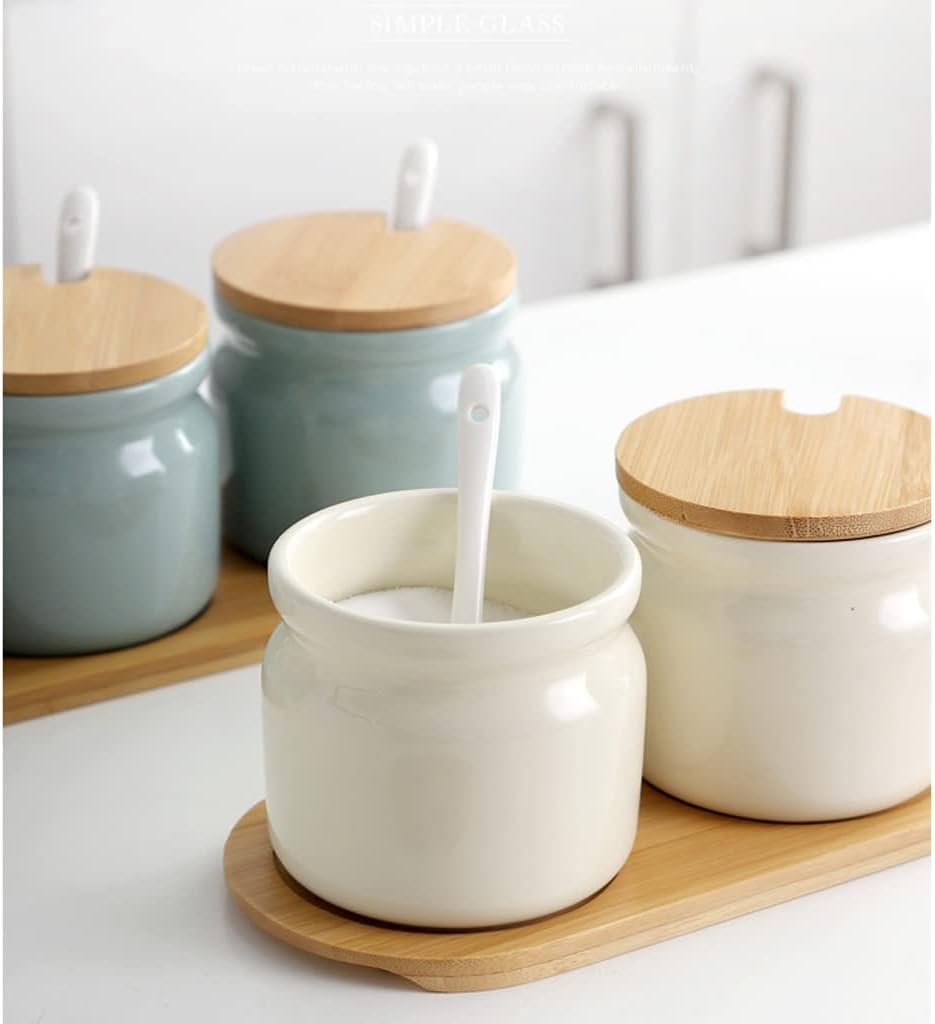 Pots à Épices Assaisonnement Box Set Ensemble De Bouteilles D'assaisonnement En Céramique, Ensemble De Pots D'assaisonnement Simples Et Nordiques Pour La Maison, Pot D'assaisonnement Pots à Sel Set Po