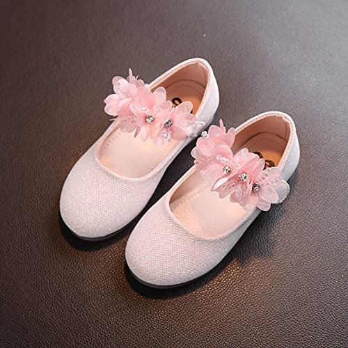 Dress Shoes for Girls,Toddler Kids Baby Girls Round Toe Floral Dance Princess Shoes Sandals 1-7 Years Wedding Shoes2