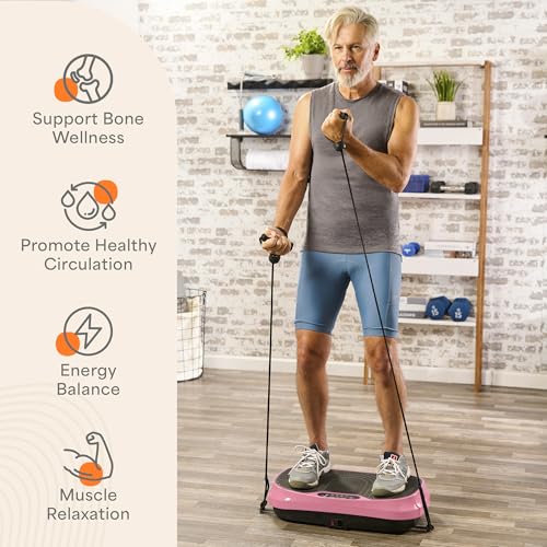 Image of Lifepro Waver Mini Vibration Plate Exercise Machine with Resistance Bands | Compact Design, 99 Speed Levels, 10 Presets, Non-Slip Surface - Vibration Plate for Lymphatic Drainage, Full Body Workout