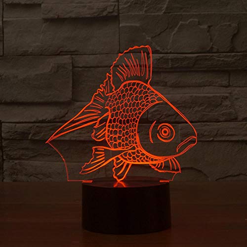 Veilleuse 3D poisson rouge pour l'allaitement en chambre de bébé tactile