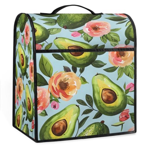 Coffee Maker Cover Watercolor Flower Avocado Kitchen Appliance Covers Small Appliance Covers Blender Cover Juicer Cover Dust Covers for Kitchen Appliances with Top Handle and Pockets,Washable,C164
