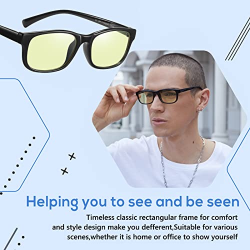 Image of DUCO Blue Light Glasses Blue Ray Blocking Glasses Computer Gaming Glasses with Amber Lens 8016