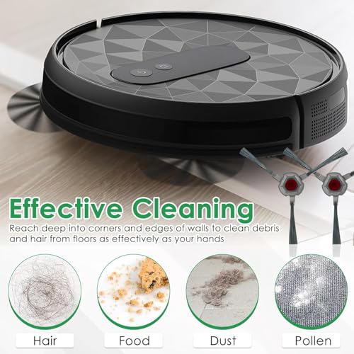 Image of 4 Pcs Replacement Parts Side Brushes Compatible with Ecovacs Robot Vacuum U2 Pro,Replenishment Kit,Replacement Accessories Kit Robust Nylon Bristle Side Brushes Spare (ED U2 SB4)