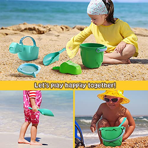 burgkidz Sand Toys Set for Kids, Toddlers Beach Toys Dinosaur Theme Series, Includes Sand Bucket Shovels Watering Can and Sand Sieve Toys for Beach - Thumbnail 3
