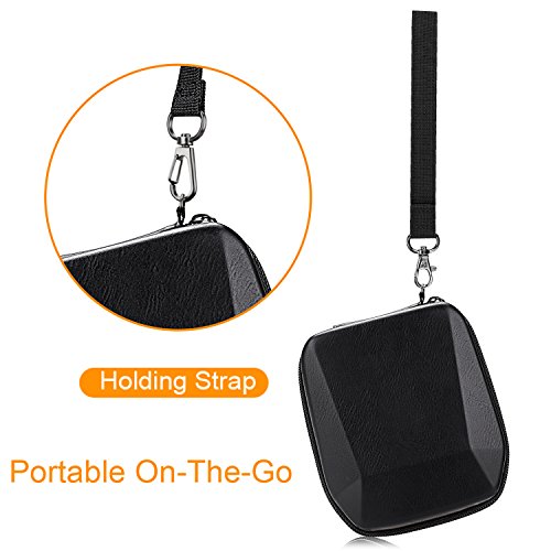 Fintie Protective Case For Fujifilm Instax Sp-3 Mobile Printer - Shockproof Hard Shell Carrying Case With Inner Pocket/Removable Strap, Vintage Black #TOP3