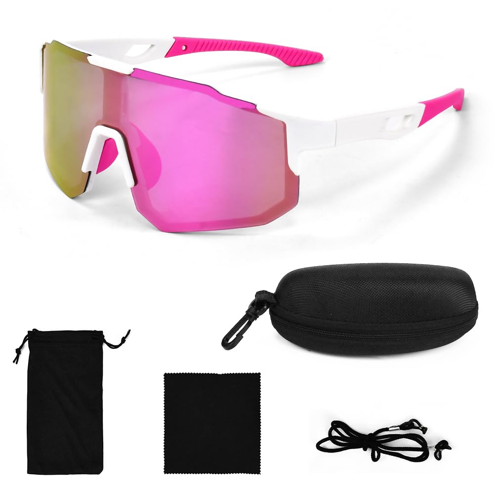 SLTAXAR Gafas de Sol Deportivas Polarizadas, Gafas de Ciclismo para Mujer y Hombre, Gafas de Sol para Ciclismo con Protección UV 400, Gafas de Ciclismo, Gafas de Sol para Running Pesca Golf Camping