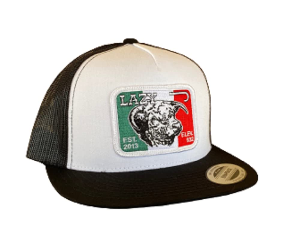 GenericLazy J Ranch Wear Black & White 4" Mexico Elevation Patch Cap LazyJ Baseball Cap Baseball Hat